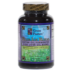 BLUE ICE ROYAL Butter Oil/Fermented Cod Liver Oil Blend - Non-Gelatin Capsules