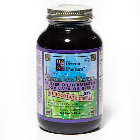 BLUE ICE ROYAL Butter Oil/Fermented Cod Liver Oil Blend - Chocolate Cream Gel